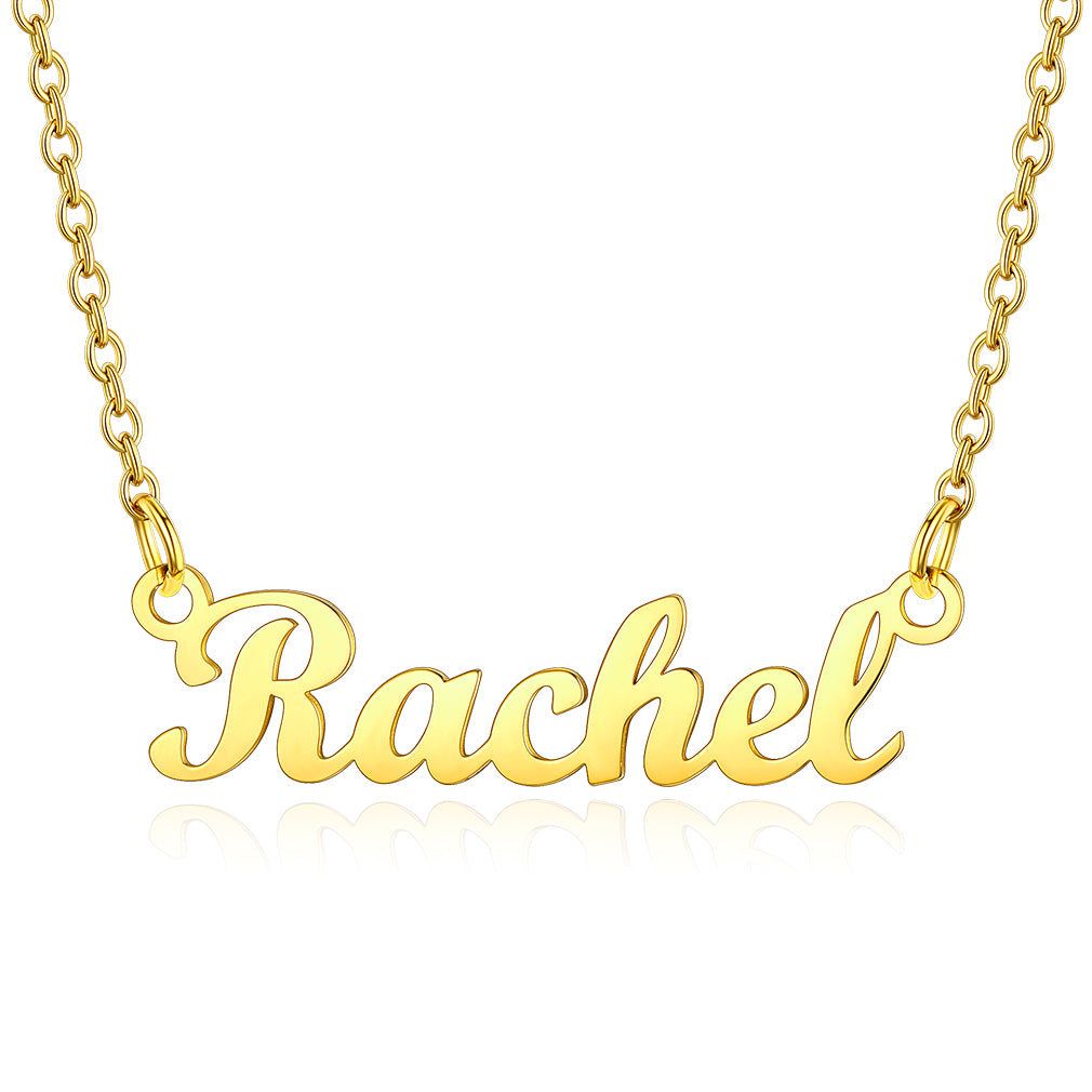 Collier Personnalisé avec Nom en Acier Inoxydable Rachel Or