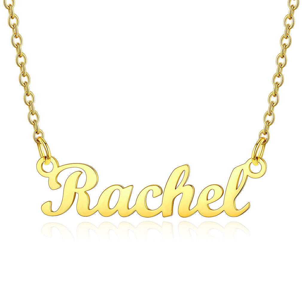 Collier Personnalisé avec Nom en Acier Inoxydable Rachel Or