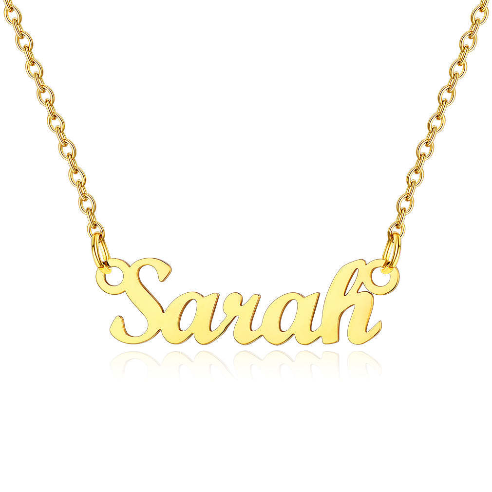 Collier Personnalisé avec Nom en Acier Inoxydable Sarah Or
