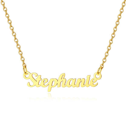 Collier Personnalisé avec Nom en Acier Inoxydable Stephanie Or