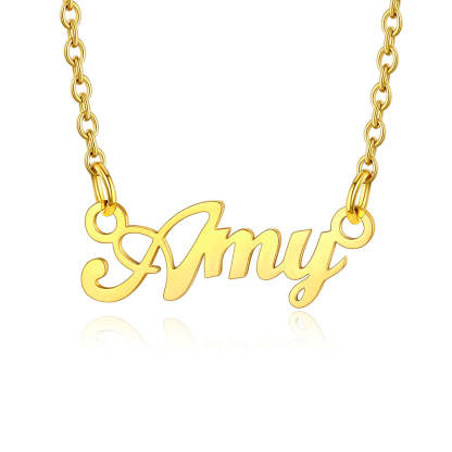 Collier Personnalisé avec Nom en Acier Inoxydable Amy Or