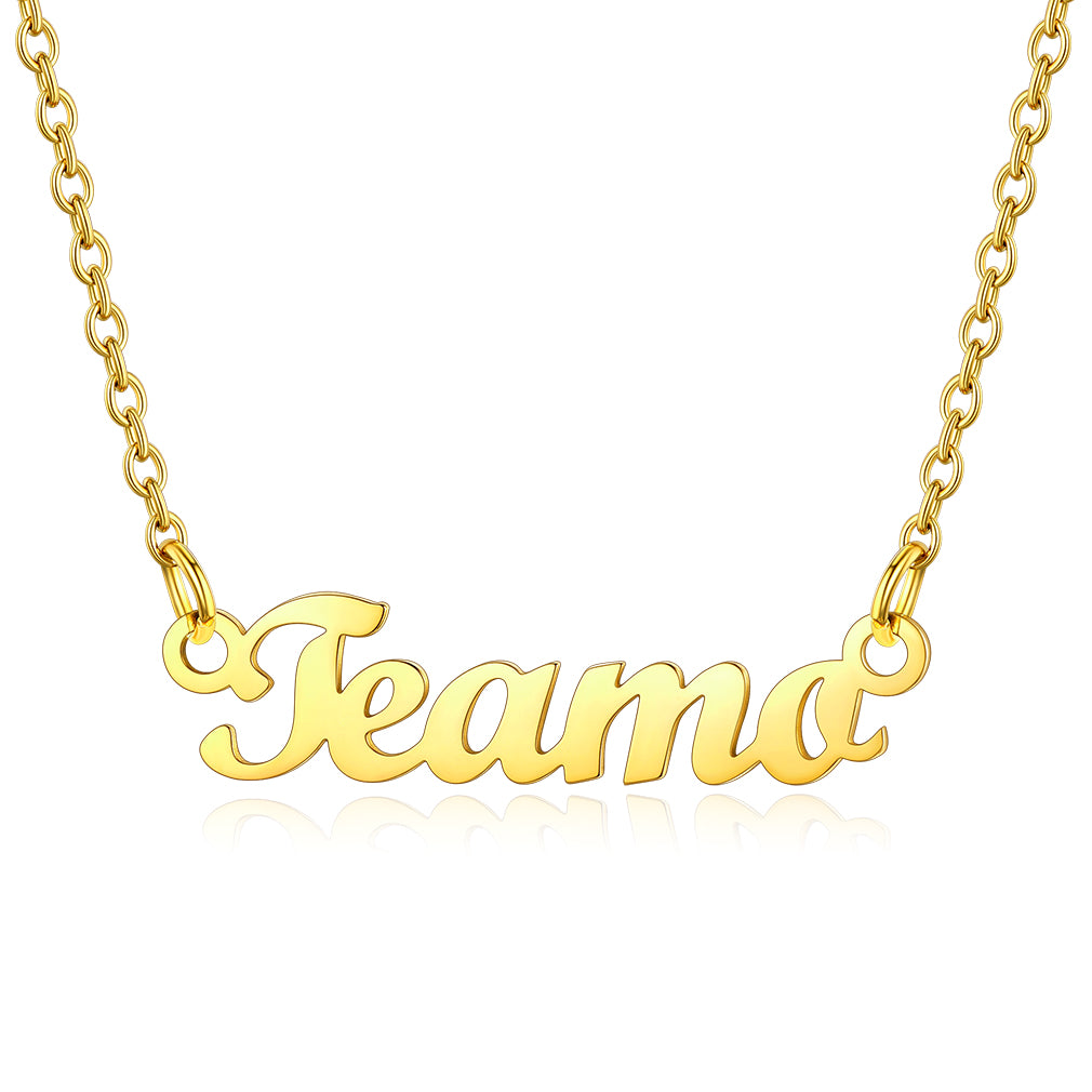 Collier Personnalisé avec Nom en Acier Inoxydable Teamo Or