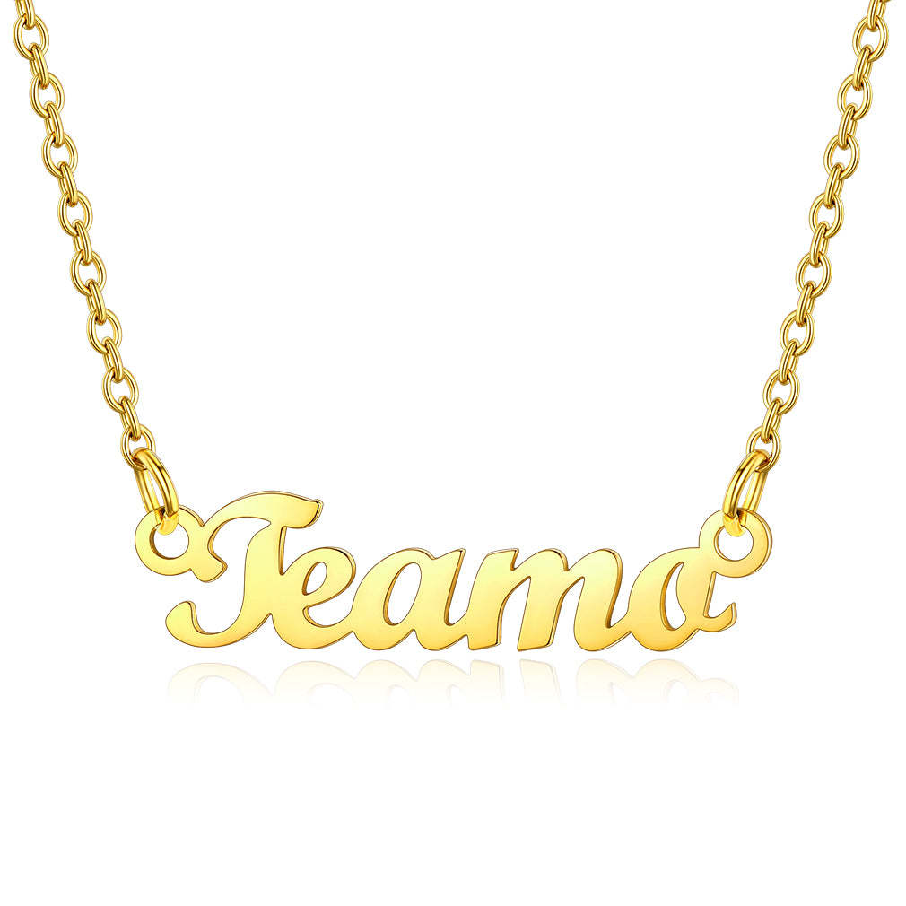 Collier Personnalisé avec Nom en Acier Inoxydable Teamo Or