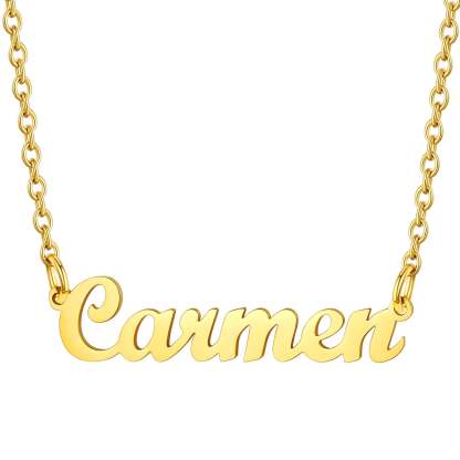 Collier Personnalisé avec Nom en Acier Inoxydable Carmen Or