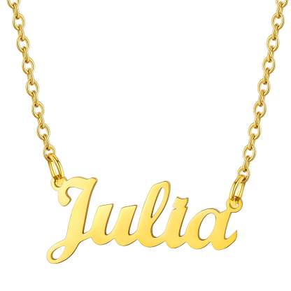 Collier Personnalisé avec Nom en Acier Inoxydable Julia Or