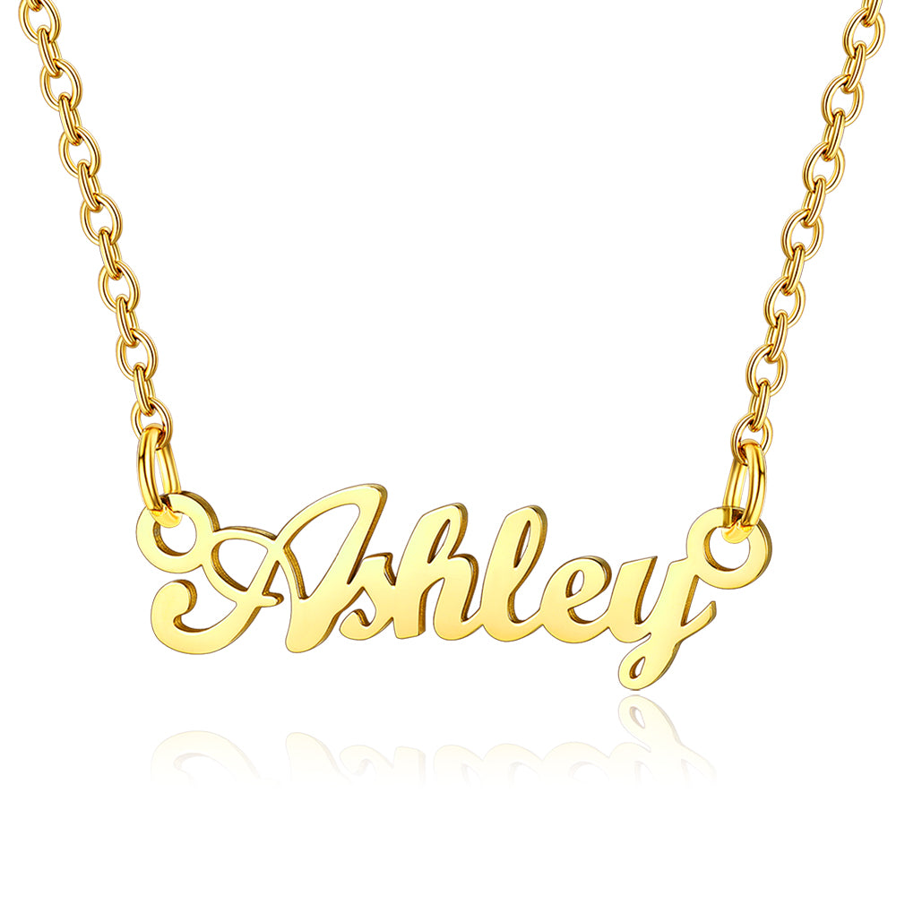Collier Personnalisé avec Nom en Acier Inoxydable Ashley Or