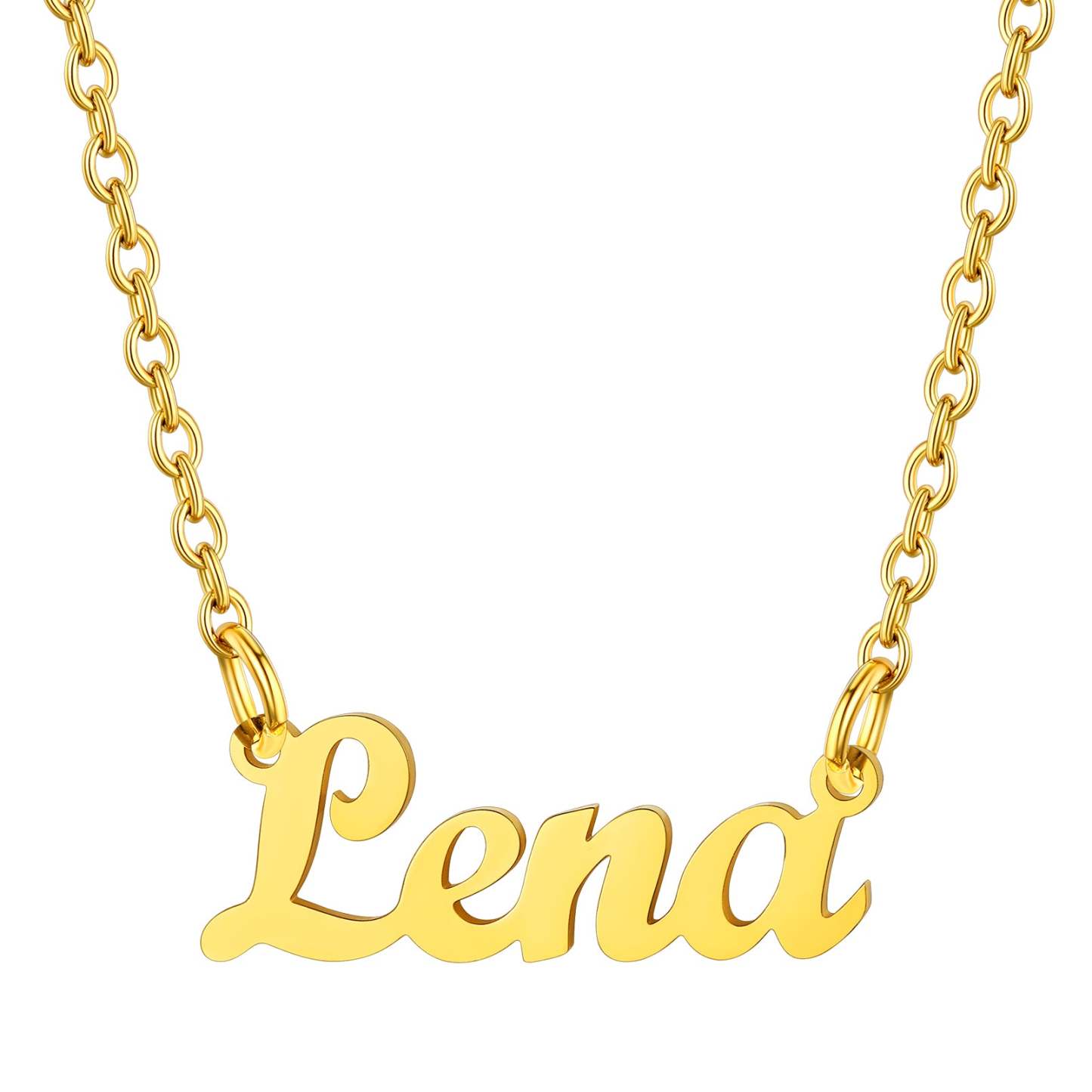 Collier Personnalisé avec Nom en Acier Inoxydable Lena Or