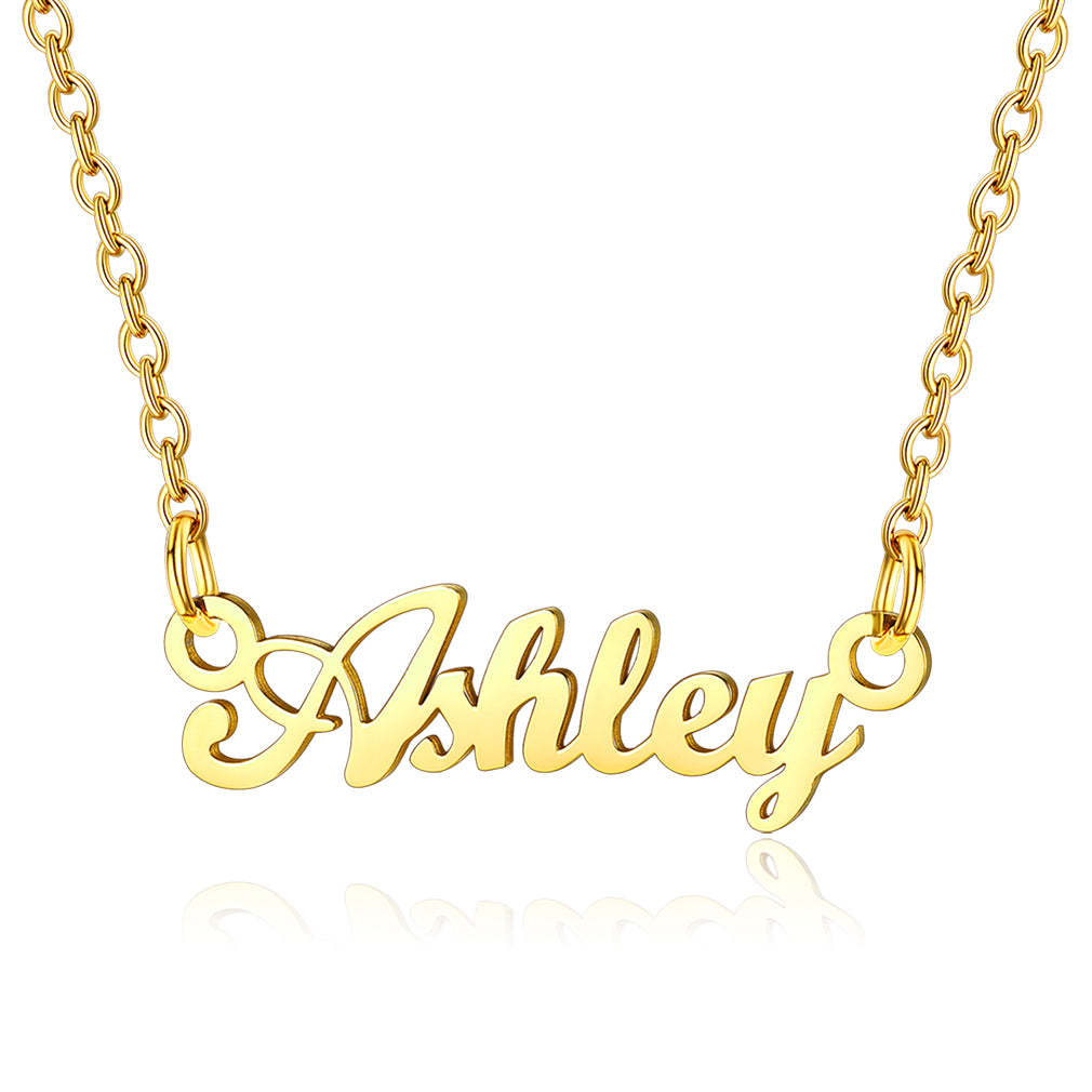 Collier Personnalisé avec Nom en Acier Inoxydable Ashley Or