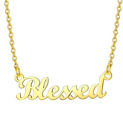 Collier Personnalisé avec Nom en Acier Inoxydable Bless Or
