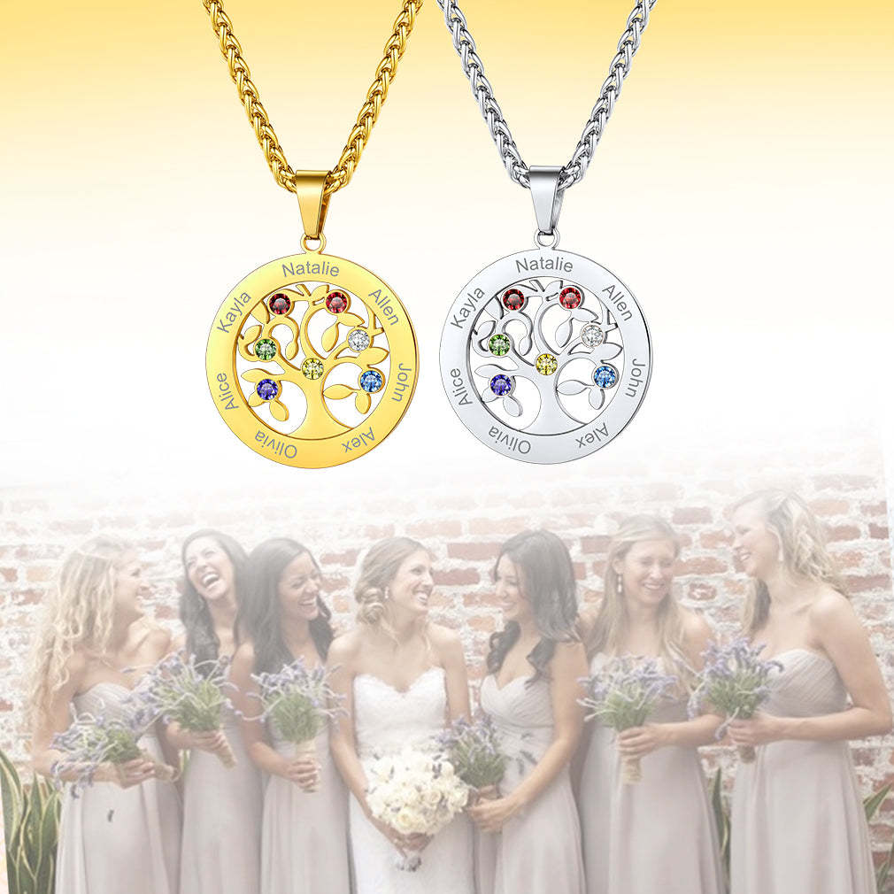 Collier Arbre de Vie avec Pierres de Naissance 