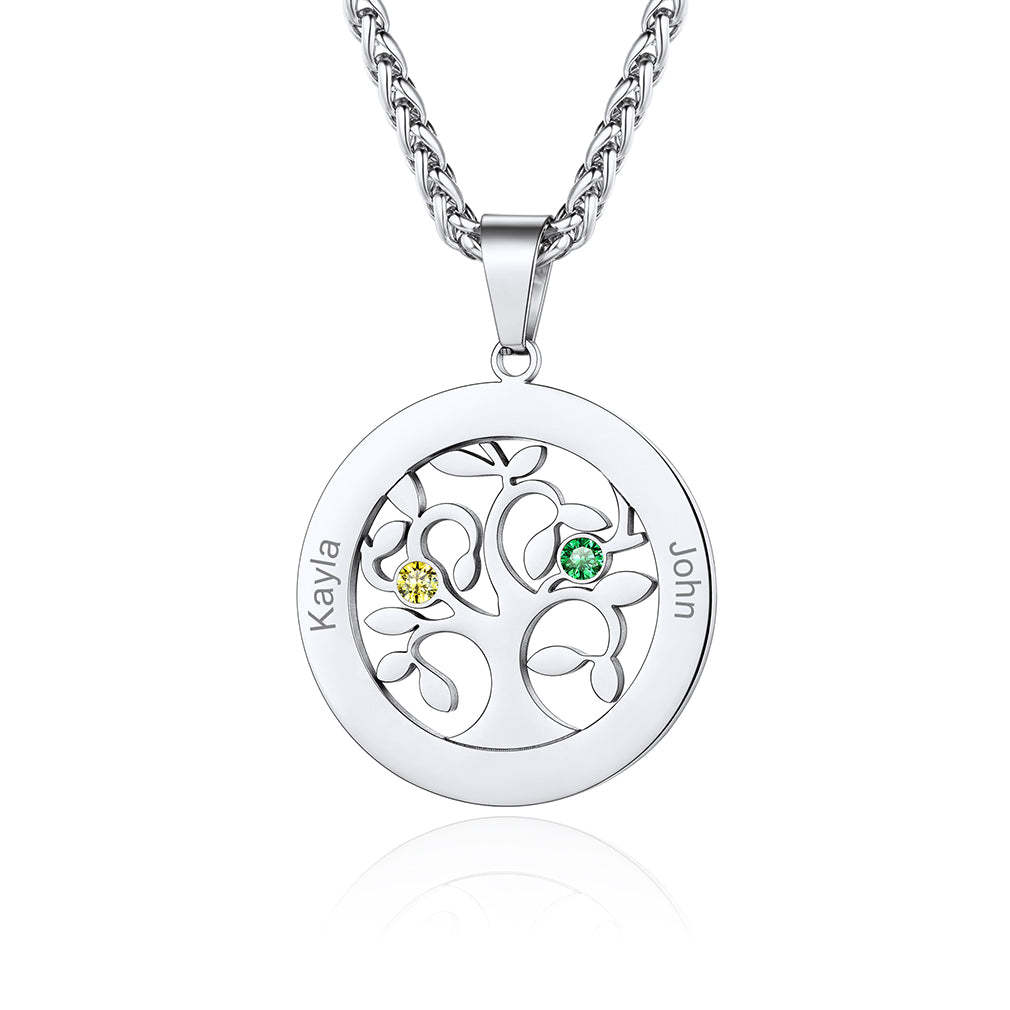 Collier Arbre de Vie avec Pierres de Naissance Personnalisé