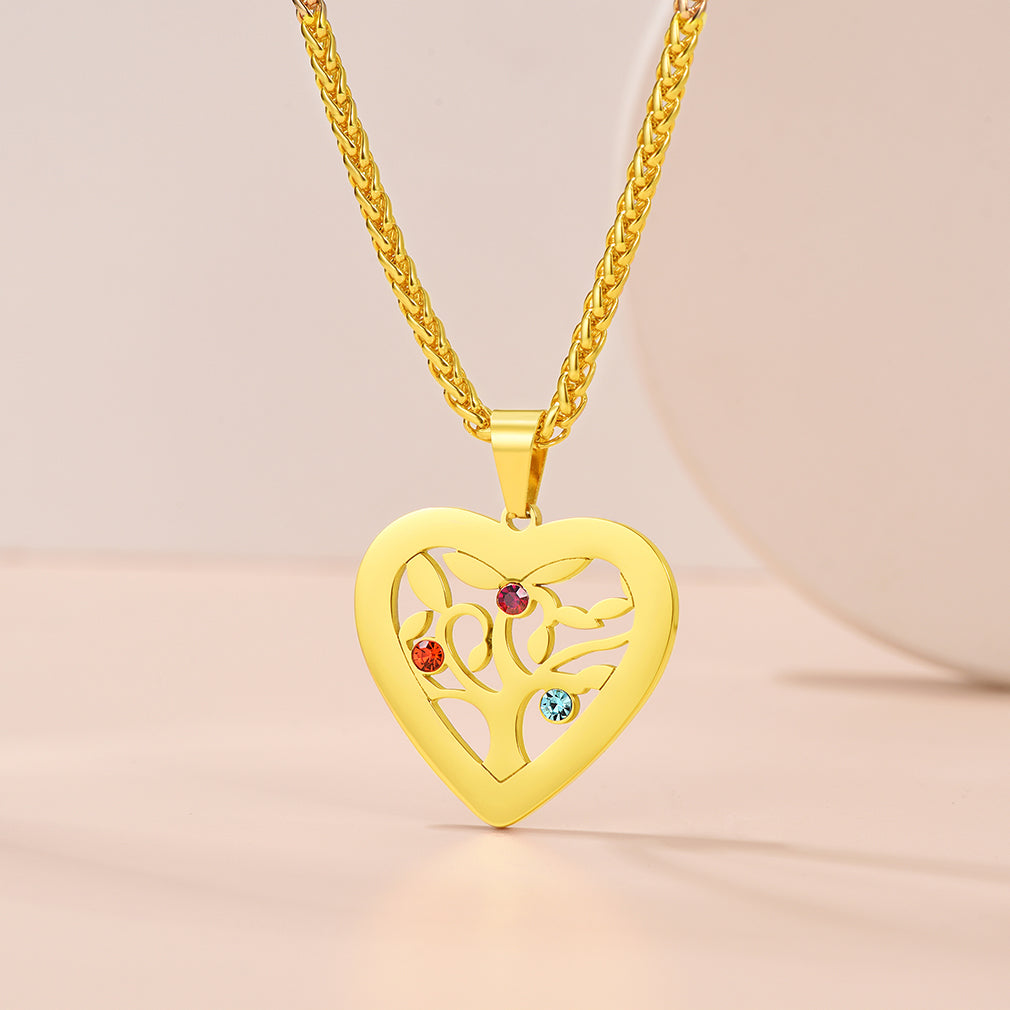 Collier Arbre de Vie avec 2 à 7 Pierres de Naissance Scène