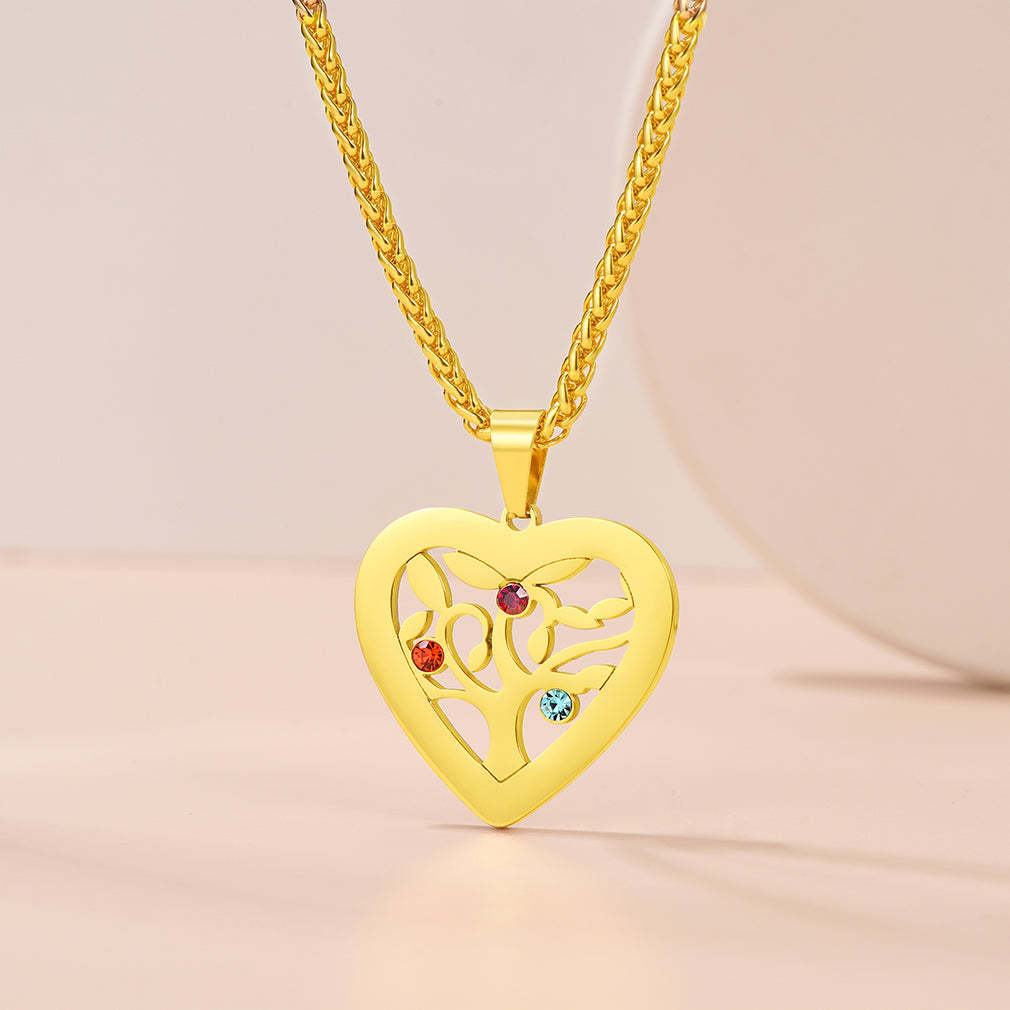 Collier Arbre de Vie avec 2 à 7 Pierres de Naissance Scène