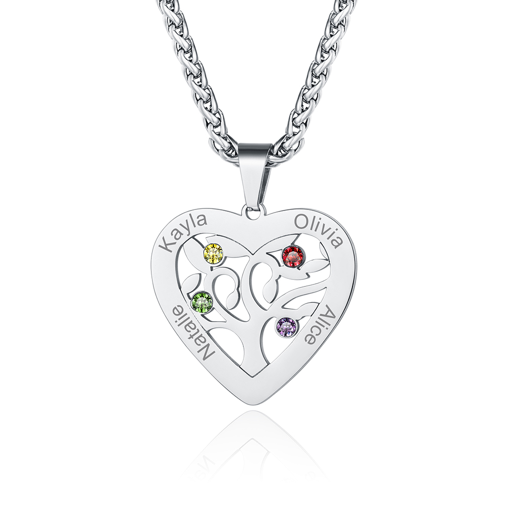 Collier Arbre de Vie avec 2 à 7 Pierres de Naissance