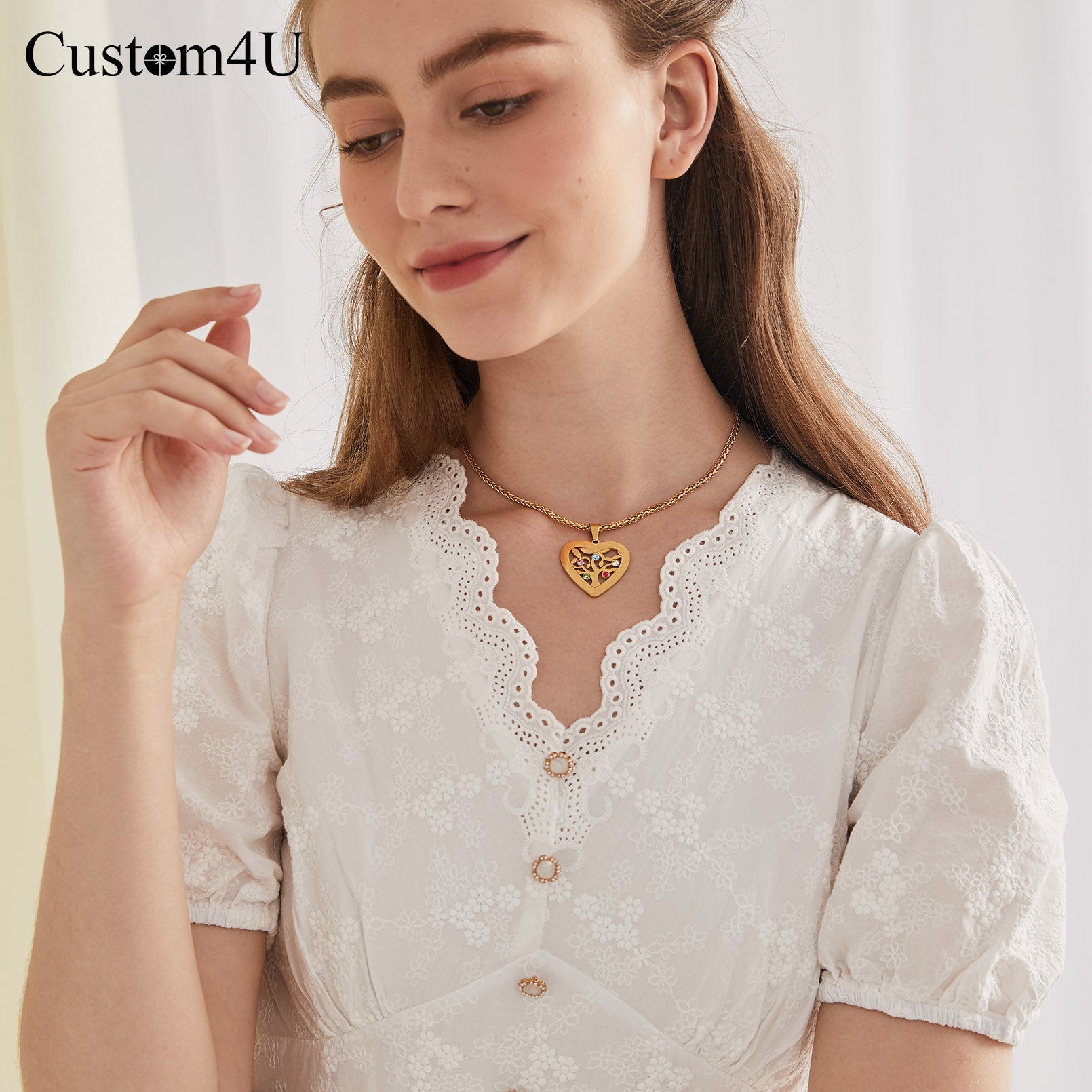 Collier Famille Arbre de Vie avec 2 à 7 Pierres de Naissance