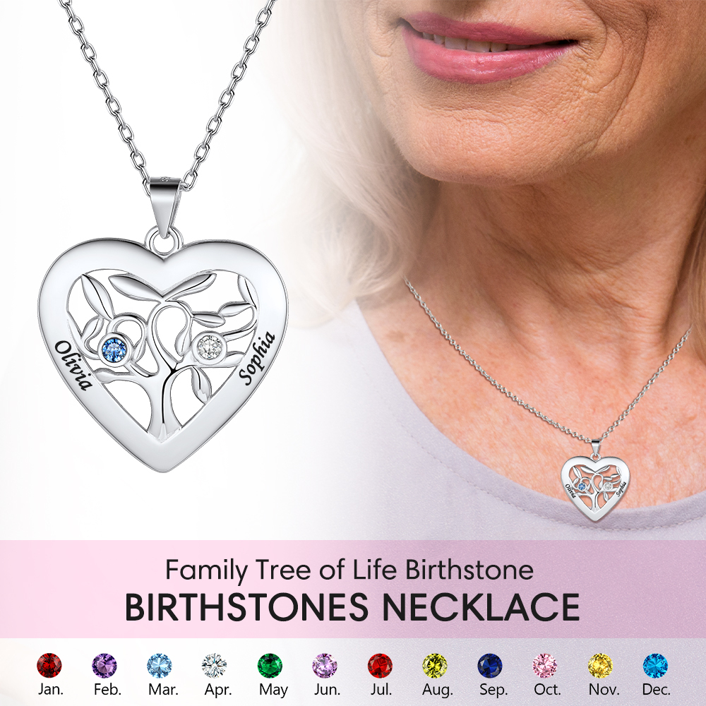 Collier Arbre de Vie en Argent 925 avec Pierres de Naissance Collection