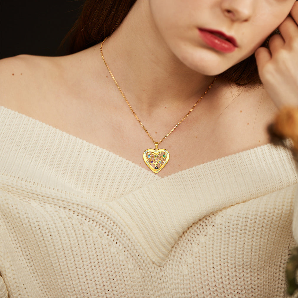 Collier en Argent 925 avec Pierres de Naissance