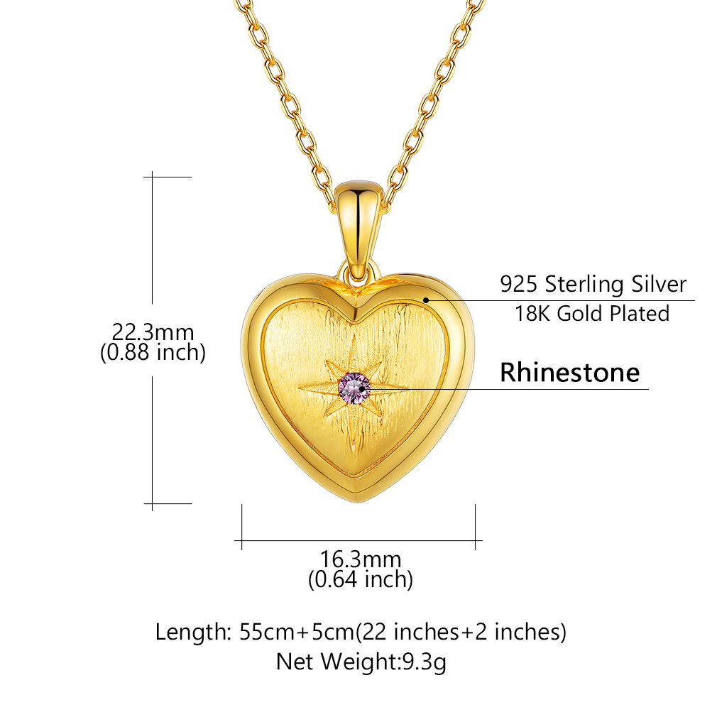 Collier Médaillon Photo Personnalisé avec Pierre de Naissance Taille