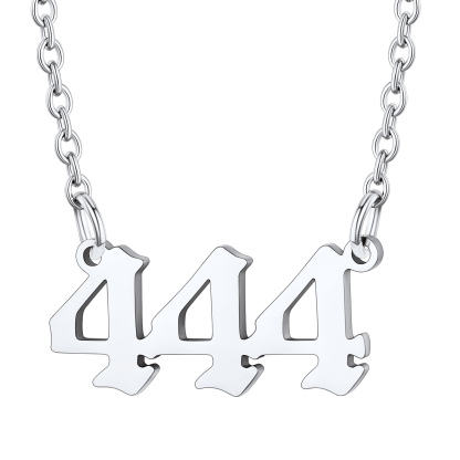 Collier Personnalisé Numéro Angélique  Argenté Numéro 444