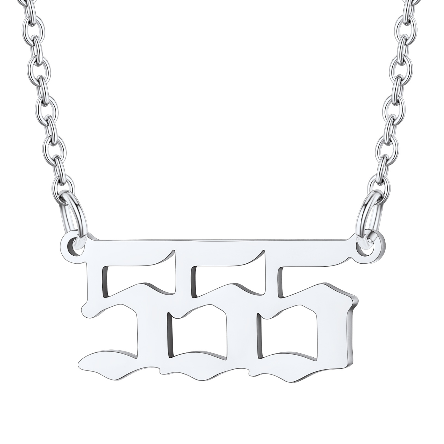 Collier Personnalisé Numéro Angélique Argenté Numéro 555