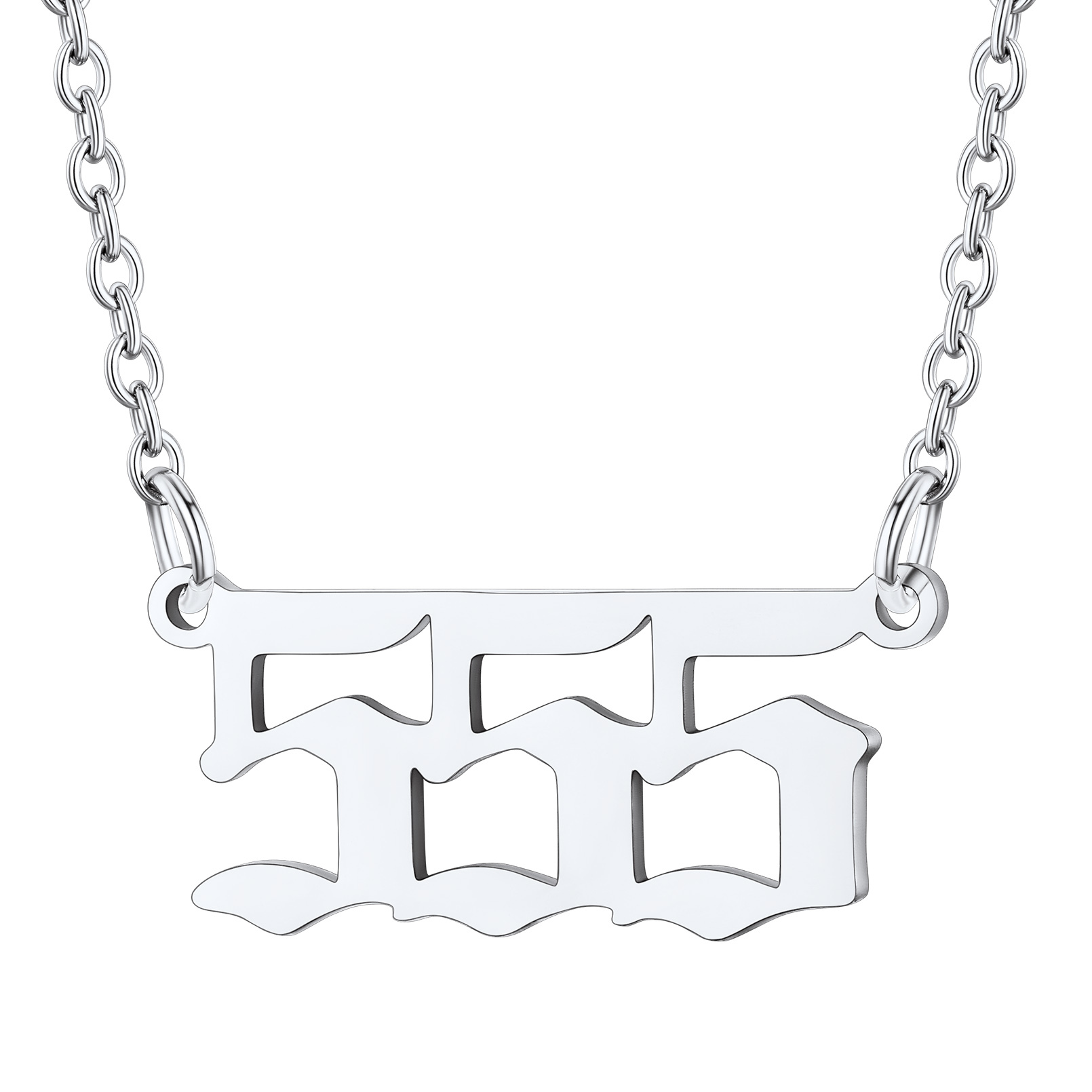 Collier Personnalisé Numéro Angélique Argenté Numéro 555