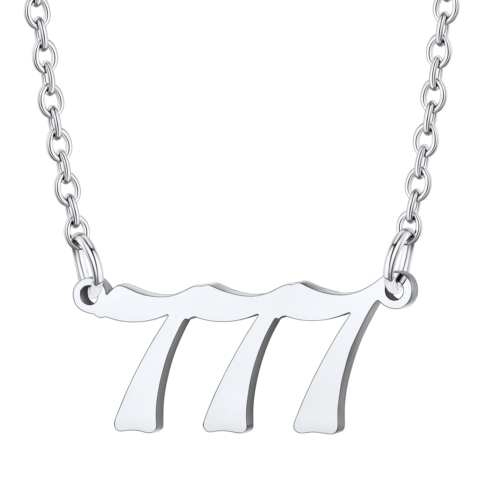 Collier Personnalisé Numéro Angélique Argenté Numéro 777