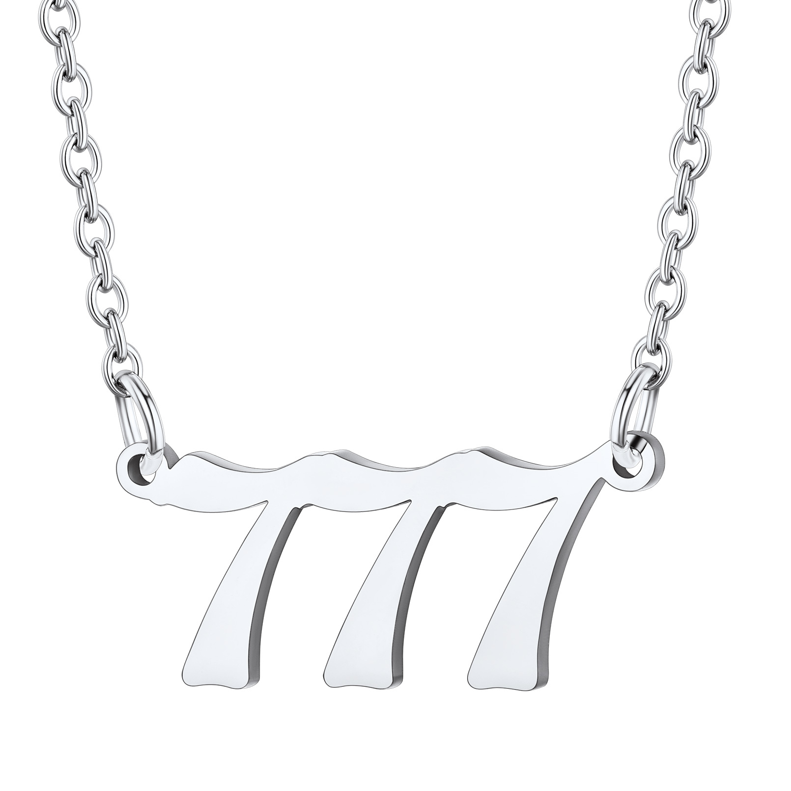 Collier Personnalisé Numéro Angélique Argenté Numéro 777