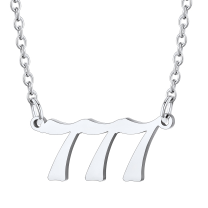 Collier Personnalisé Numéro Angélique Argenté Numéro 777