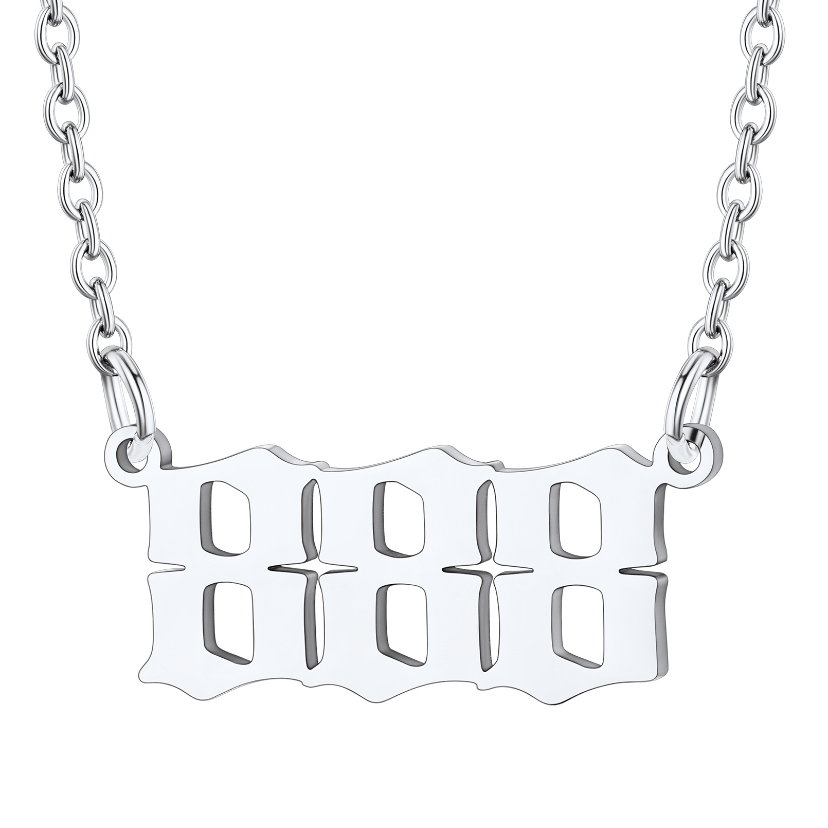 Collier Personnalisé Numéro Angélique Argenté Numéro 888