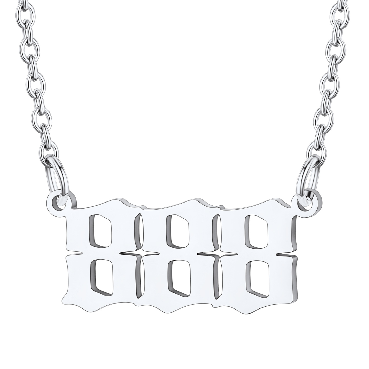 Collier Personnalisé Numéro Angélique Argenté Numéro 888