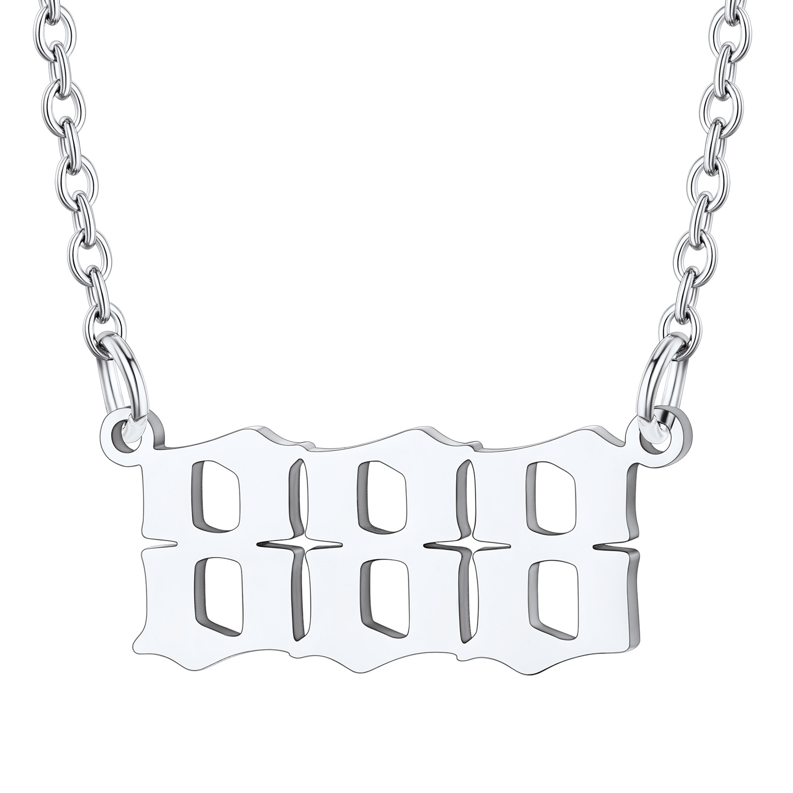 Collier Personnalisé Numéro Angélique Argenté Numéro 888