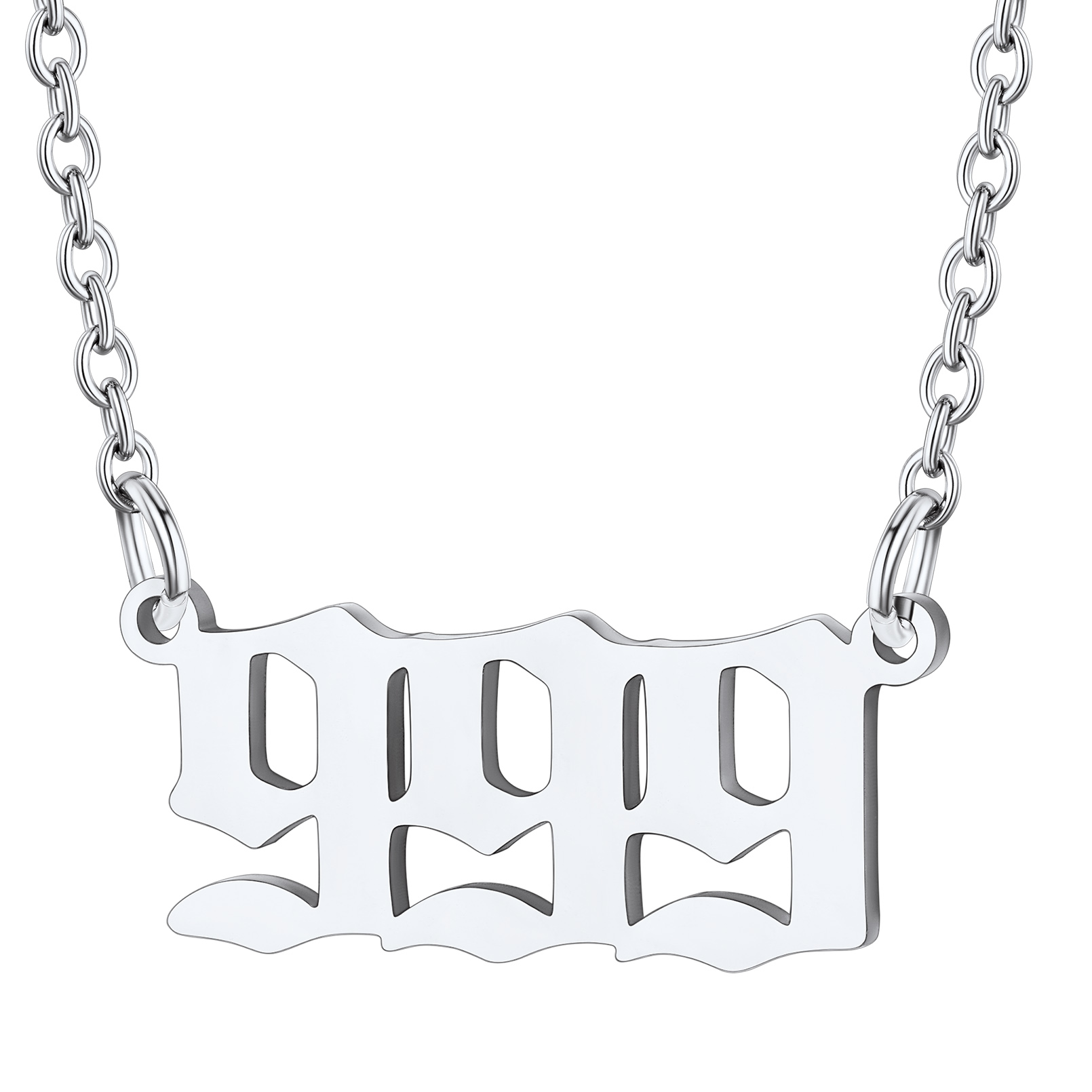 Collier Personnalisé Numéro Angélique  Argenté Numéro 999