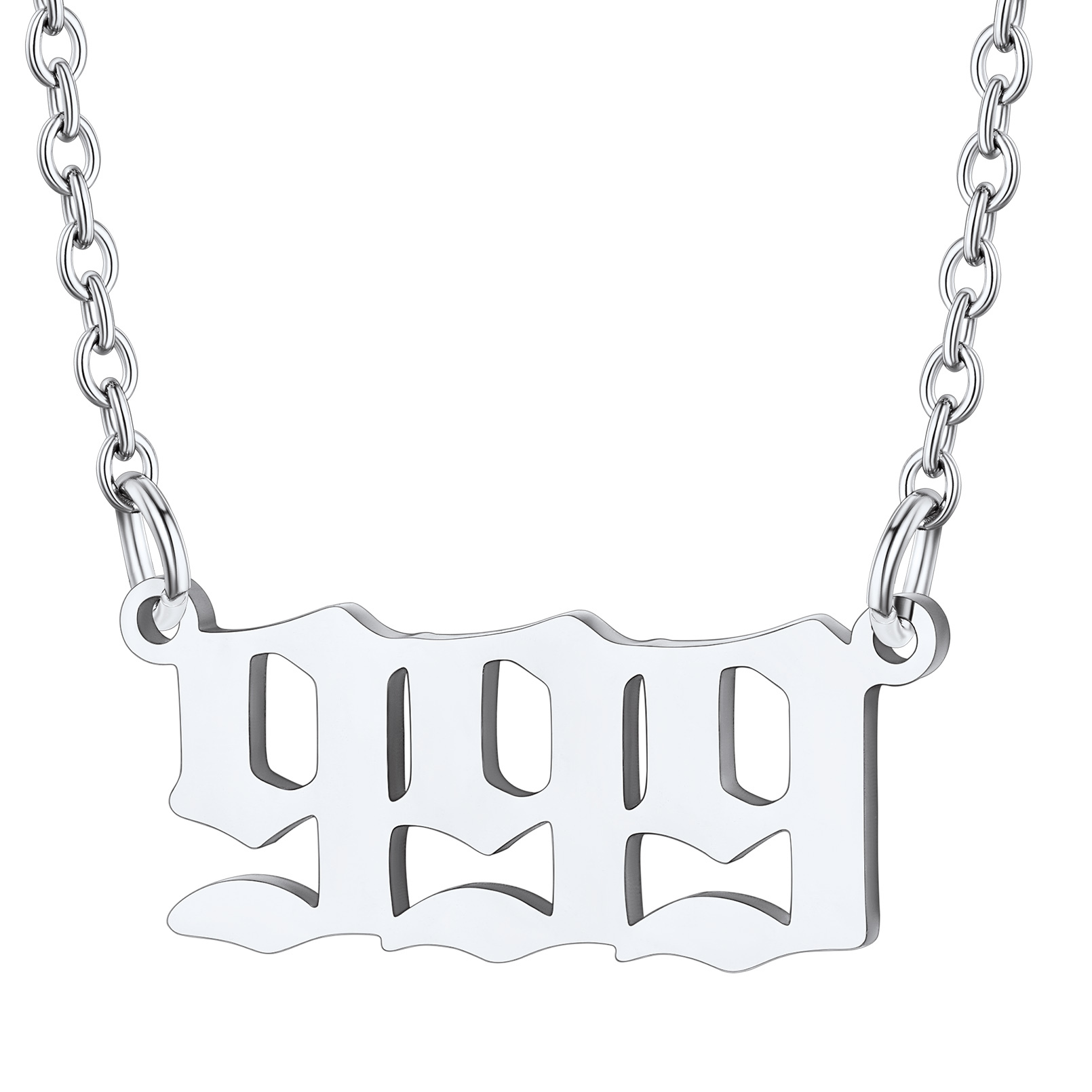Collier Personnalisé Numéro Angélique  Argenté Numéro 999