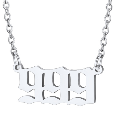Collier Personnalisé Numéro Angélique  Argenté Numéro 999