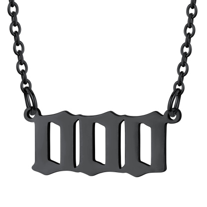 Collier Personnalisé Numéro Angélique Noir Numéro 000