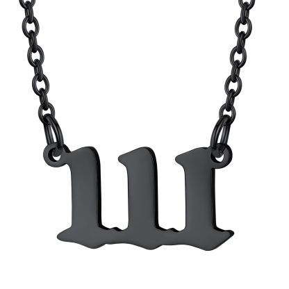 Collier Personnalisé Numéro Angélique Noir Numéro 111