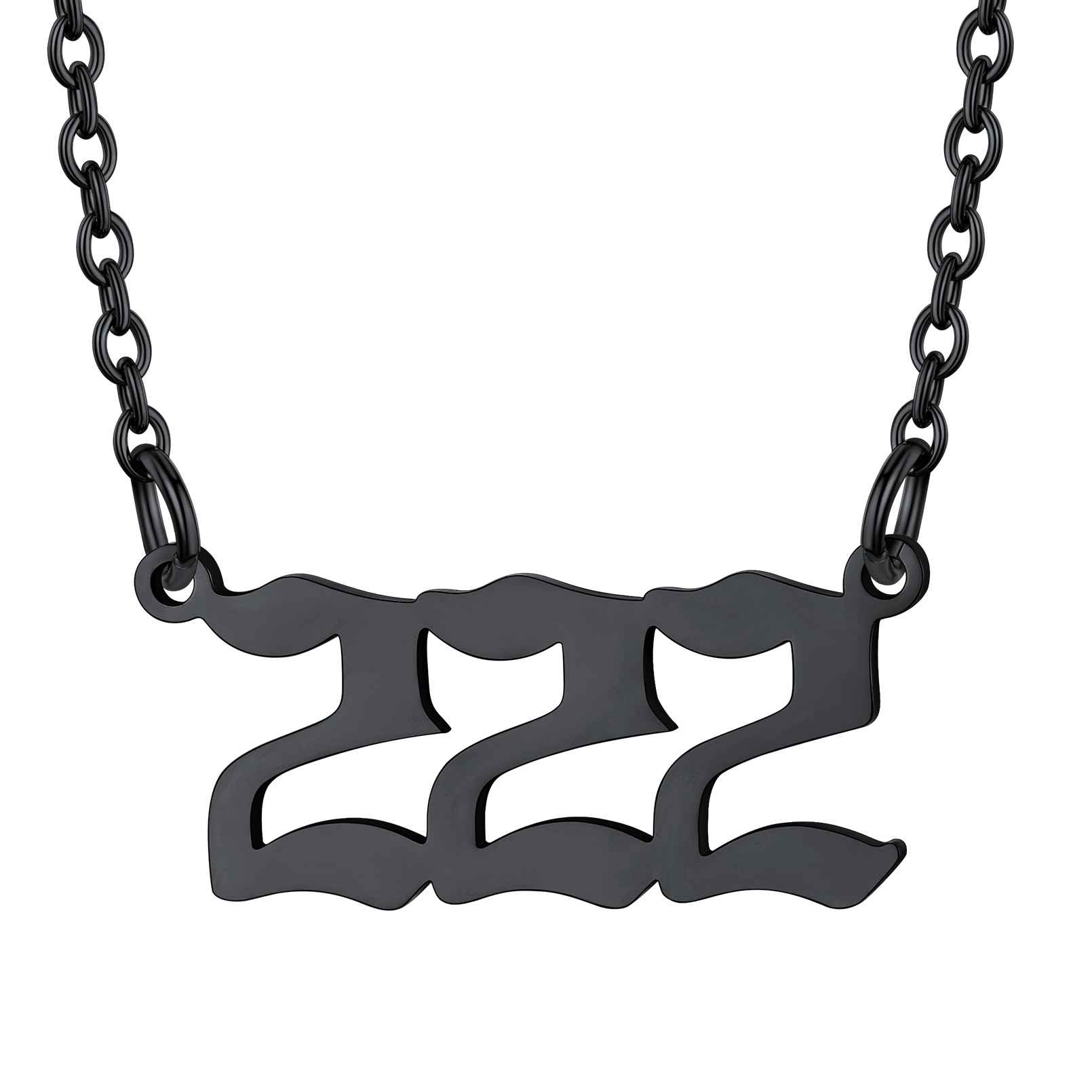 Collier Personnalisé Numéro Angélique Noir Numéro 222