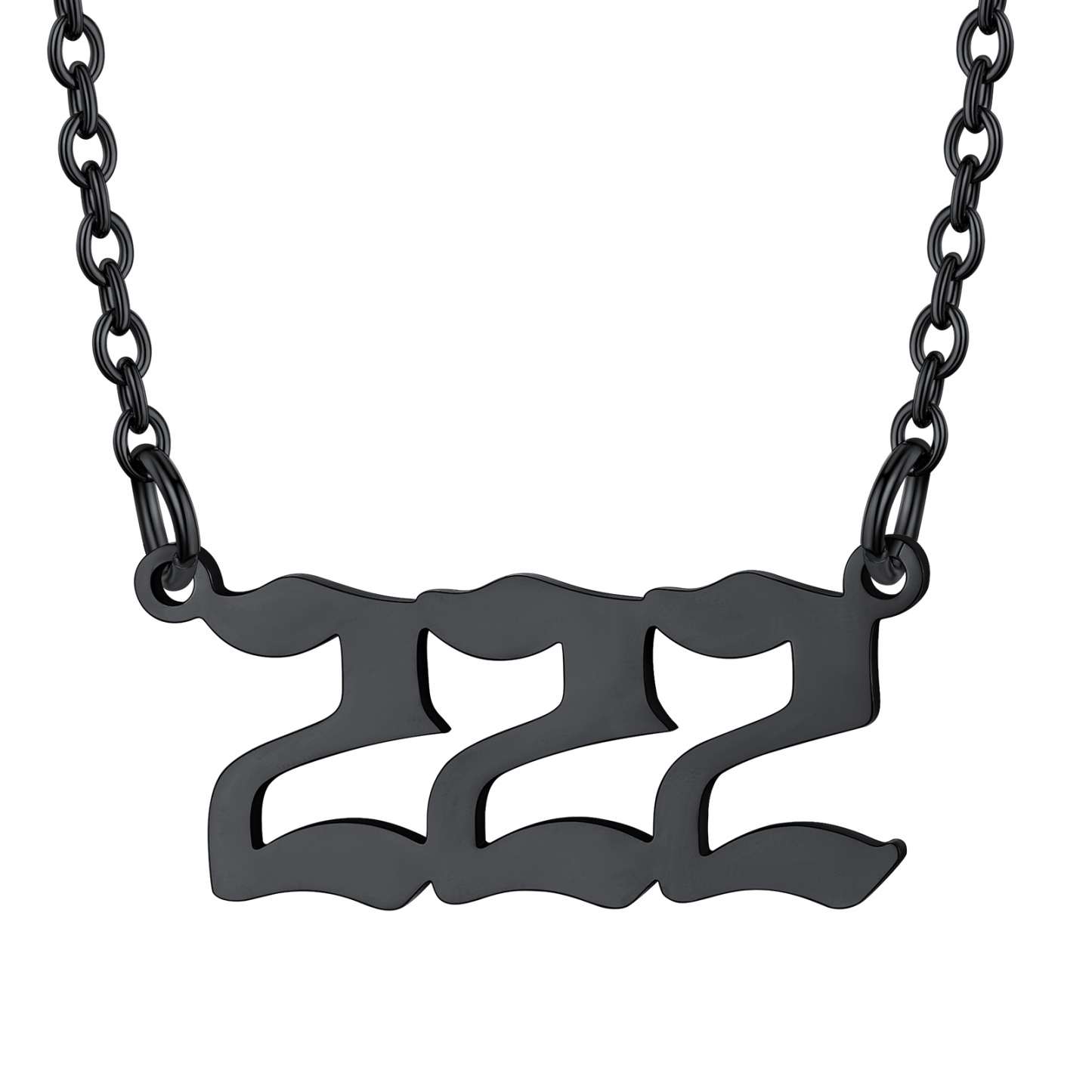 Collier Personnalisé Numéro Angélique Noir Numéro 222