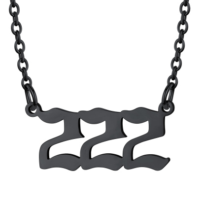 Collier Personnalisé Numéro Angélique Noir Numéro 222