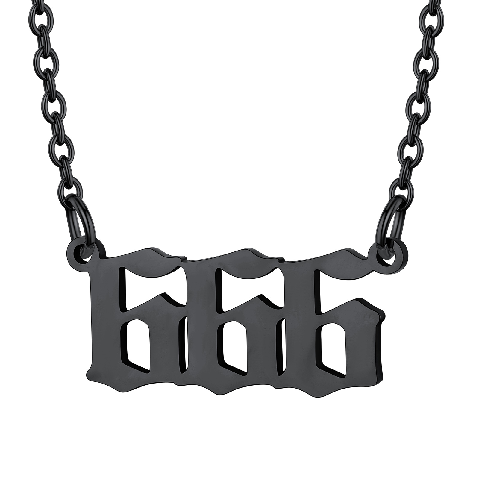 Collier Personnalisé Numéro Angélique Noir Numéro 666