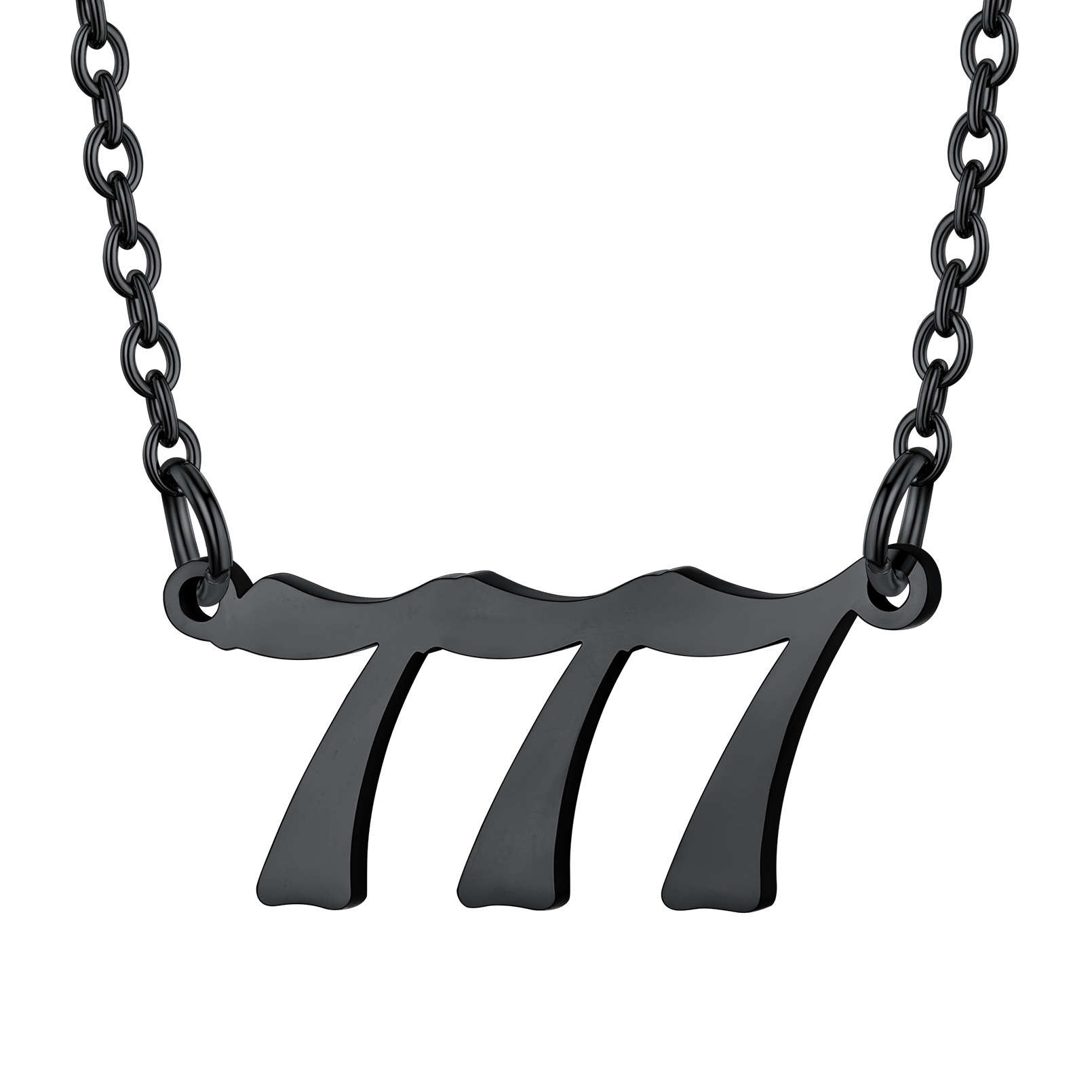 Collier Personnalisé Numéro Angélique Noir Numéro 777