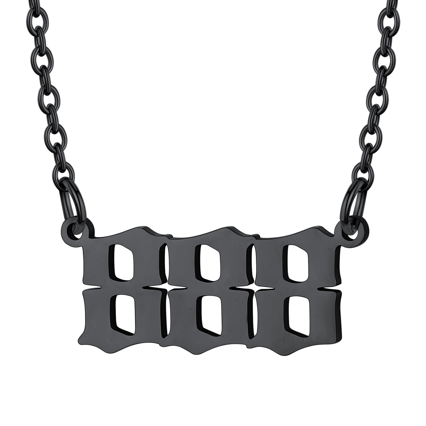 Collier Personnalisé Numéro Angélique Noir Numéro 888