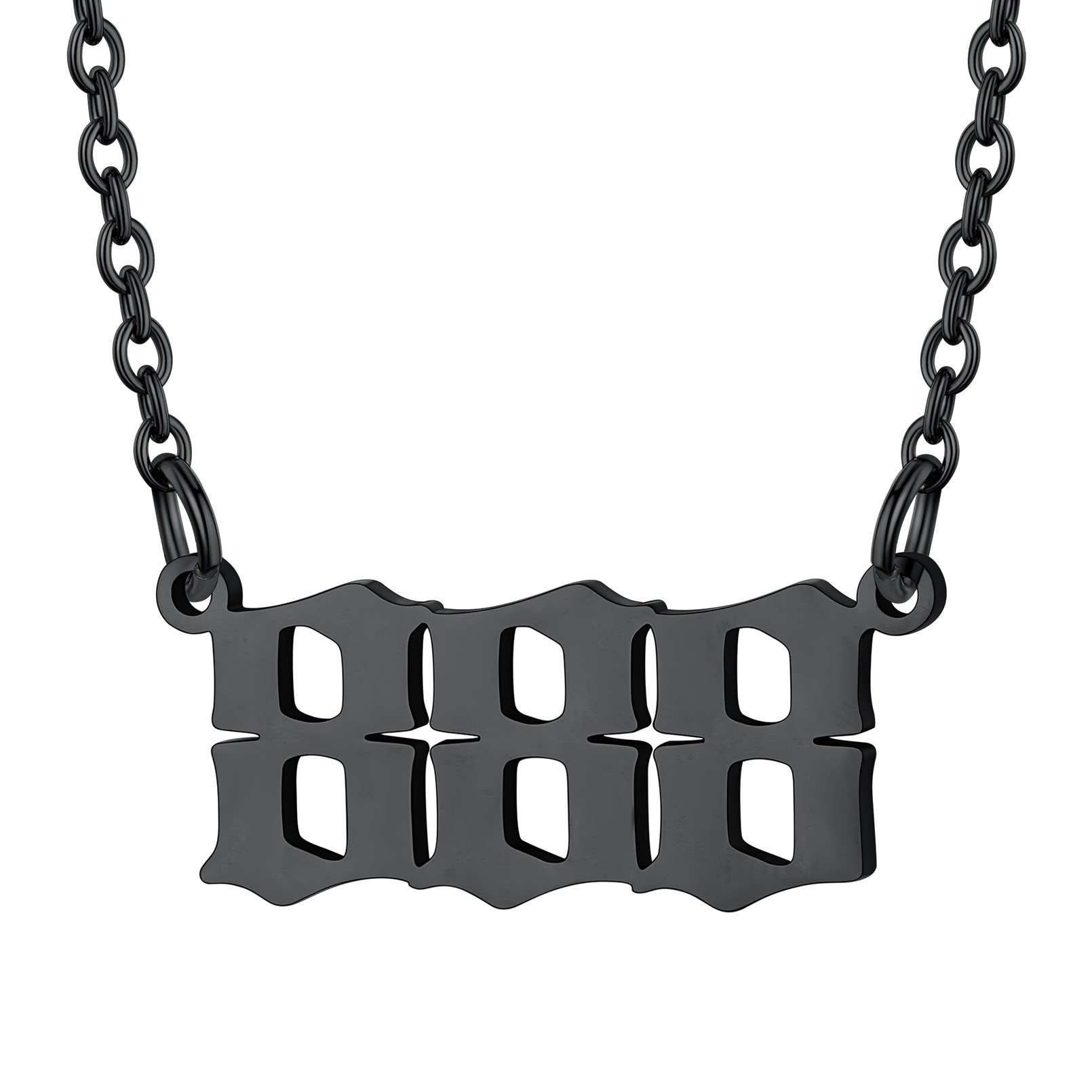 Collier Personnalisé Numéro Angélique Noir Numéro 888