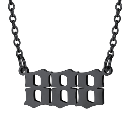 Collier Personnalisé Numéro Angélique Noir Numéro 888