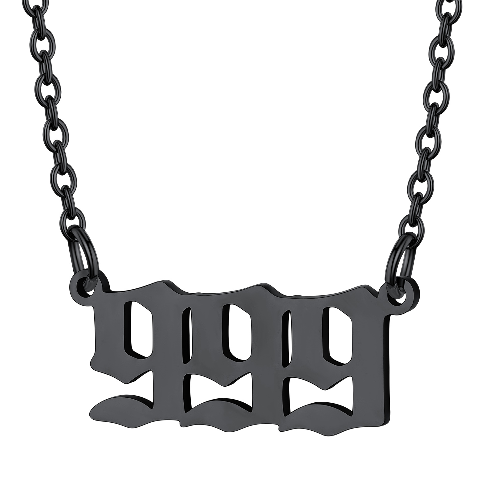 Collier Personnalisé Numéro Angélique Noir Numéro 999