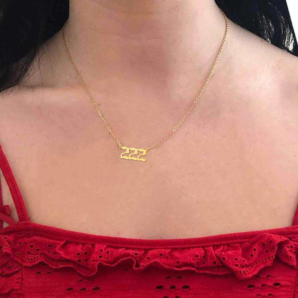 Collier Personnalisé Numéro Angélique  Or