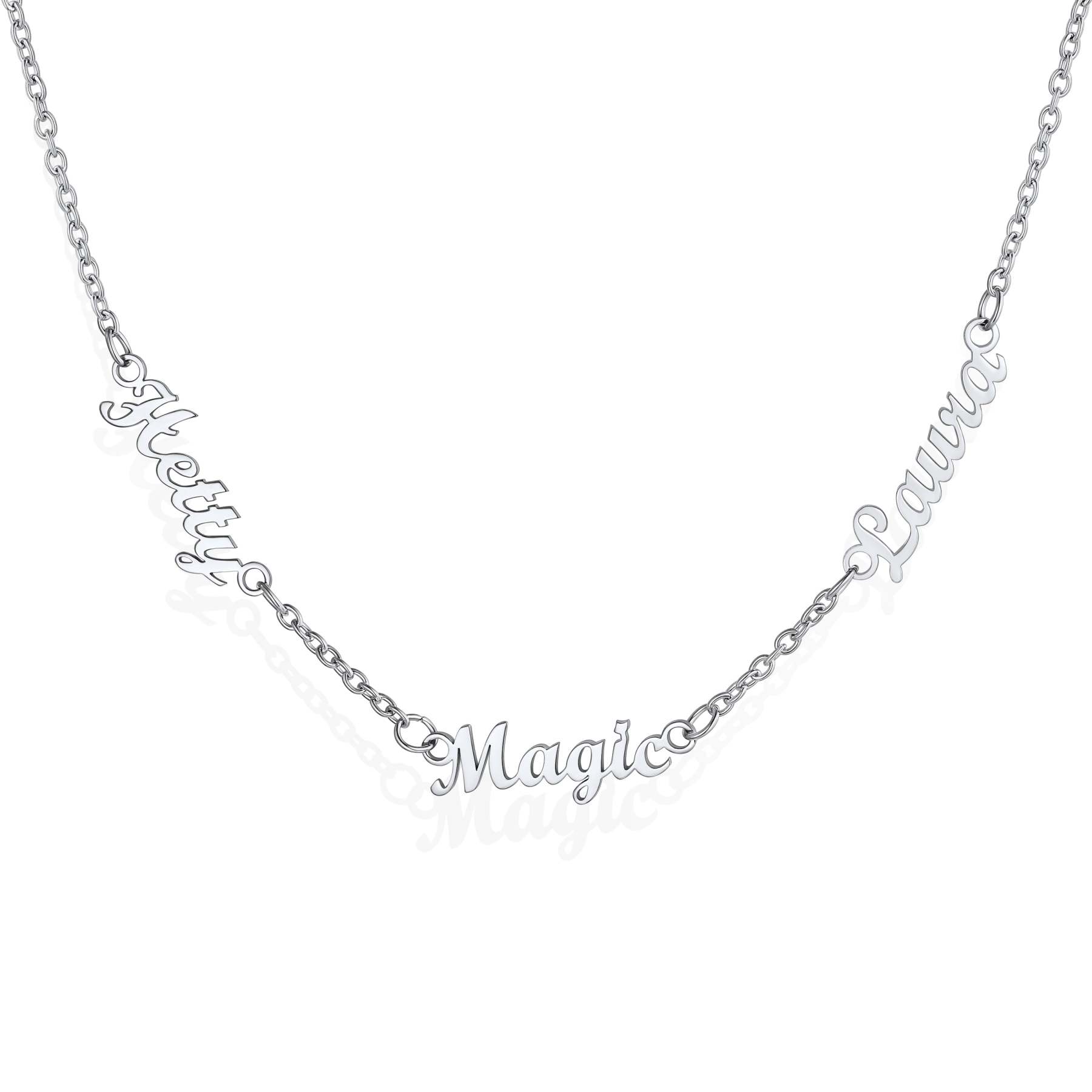 Collier Ras-du-Cou Personnalisé avec 3 Prénoms