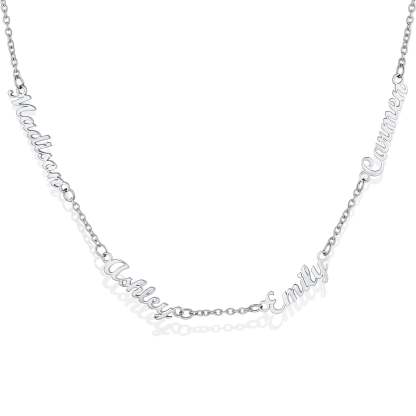 Collier Ras-du-Cou Personnalisé avec 4 Prénoms