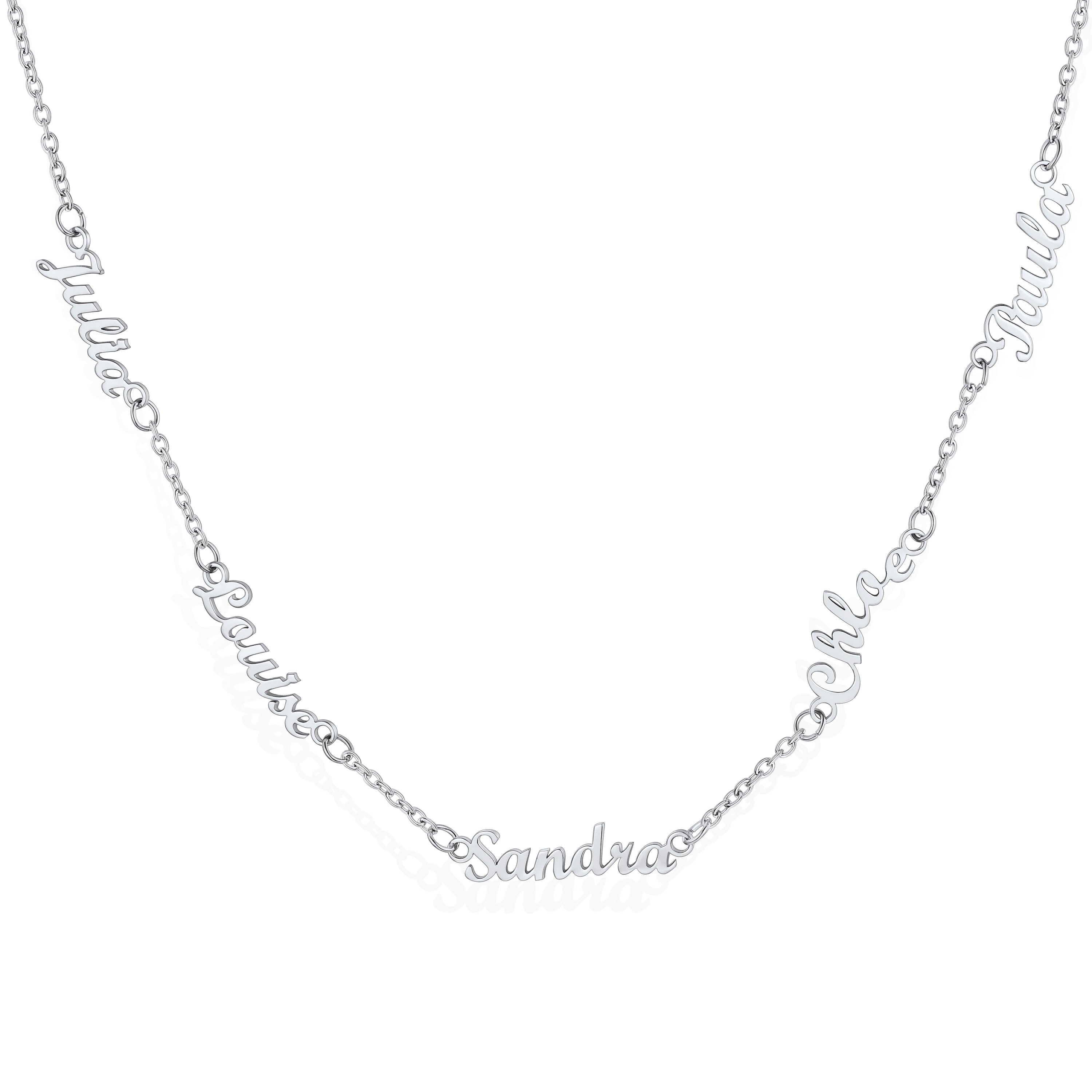 Collier Ras-du-Cou Personnalisé avec 5 Prénoms