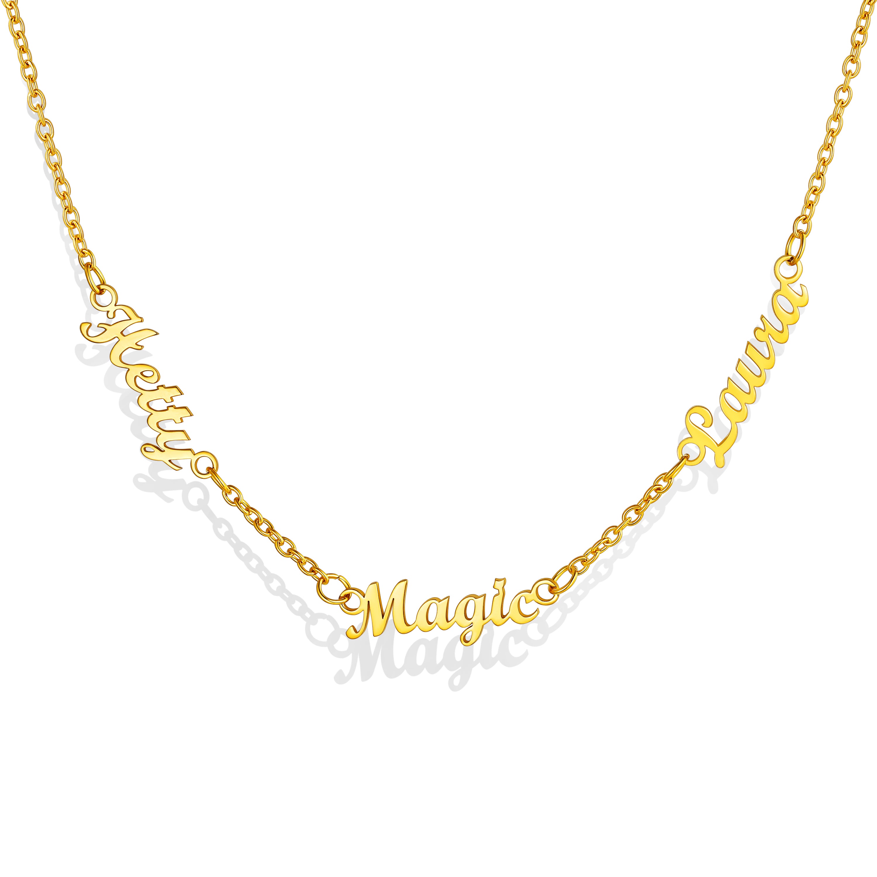 Collier Ras-du-Cou Personnalisé avec 1 à 5 Prénoms